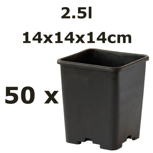 2,5L vazonas QUADRO 14x14x14, 50vnt.