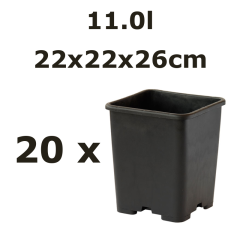 11,0L vazonas QUADRO 22x22x26, 20vnt.