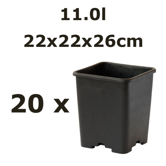 11,0L vazonas QUADRO 22x22x26, 20vnt.
