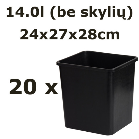 14,0L vazonas be skylių QUADRO 24x27x28, 20vnt.