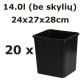 14,0L vazonas be skylių QUADRO 24x27x28, 20vnt.