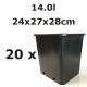 14,0L vazonas QUADRO 24x27x28, 20vnt.