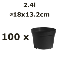 Nicoli Ø18x13.2cm 2,4l vazonas BASIC, juodas, 100vnt.
