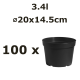 Nicoli Ø20x14.5cm 3,4l vazonas BASIC, juodas, 100vnt.