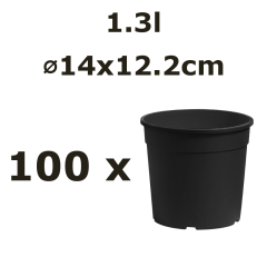 Nicoli 14x12.2cm 1,3l vazonas CONTAINER IME, juodas, 100vnt.