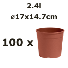 Nicoli Ø17x14.7cm 2,4l vazonas CONTAINER IME, rudas, 100vnt.