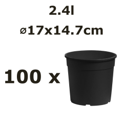 Nicoli 17x14.7cm 2,4l vazonas CONTAINER IME, juodas, 100vnt.