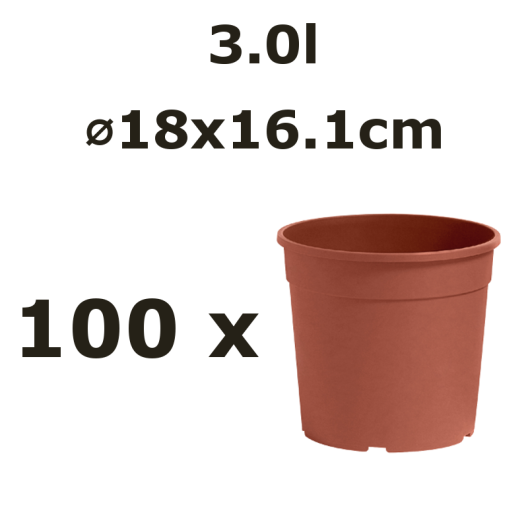 Nicoli Ø18x16.1cm 3l vazonas CONTAINER IME, rudas, 100vnt.