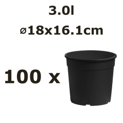 Nicoli Ø18x16.1cm 3l vazonas CONTAINER IME, juodas, 100vnt.