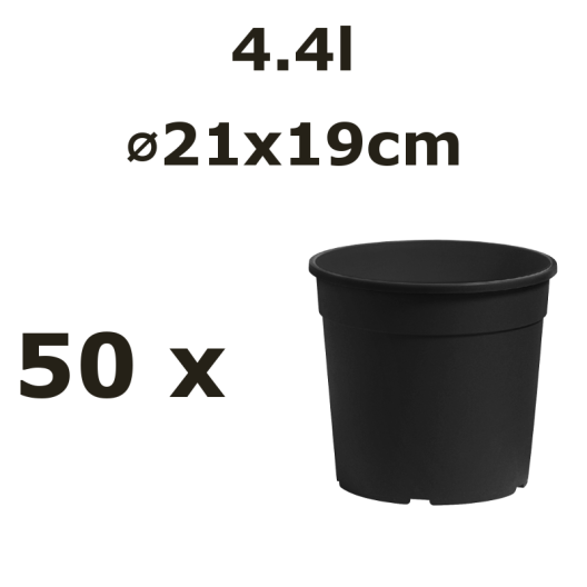 Nicoli Ø21x19cm 4,4l vazonas CONTAINER IME, juodas, 50vnt.