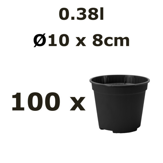 Nicoli 10x8cm 0,38l vazonas VASO FAST, juodas, 100vnt.