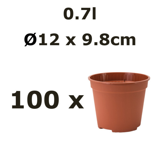 Nicoli 12x9.8cm 0,7l vazonas VASO FAST, rudas, 100vnt.