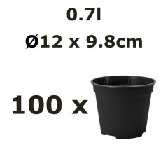 Nicoli 12x9.8cm 0,7l vazonas VASO FAST, juodas, 100vnt.