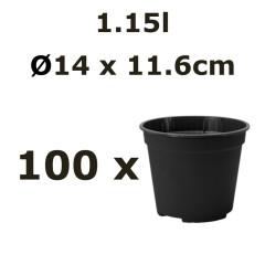 Nicoli 14x11.6cm 1,15l vazonas VASO FAST, juodas, 100vnt.