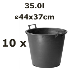 35L Ø44x37cm kubilas su iškeltomis rankenomis 45/AM, juodas, 10vnt.