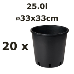 25.0L Ø33cm vazonas Vivaio Alto 33/V, juodas, 20vnt.
