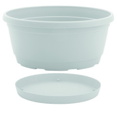 Nicoli Ø25x12cm dubuo su lėkštele Rumba 25 baltos spalvos