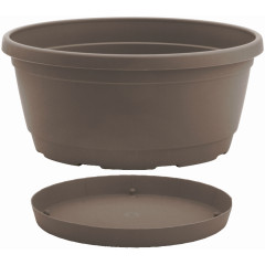 Nicoli Ø22x10cm dubuo su lėkštele Rumba 22 rusvos spalvos