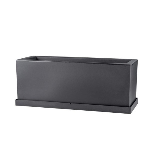 Tera 60x25x25cm pakabinamas lovelis su lėkštele KIT Schio Cassa 60, antracito spalvos