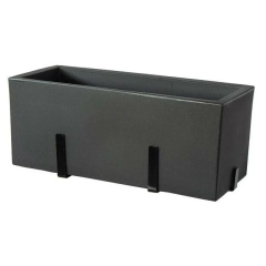 Tera 60x25x25cm pakabinamas lovelis su lėkštele KIT Schio Cassa 60, antracito spalvos