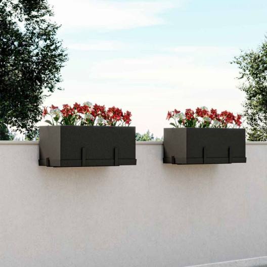 Tera 60x25x25cm pakabinamas lovelis su lėkštele KIT Schio Cassa 60, antracito spalvos