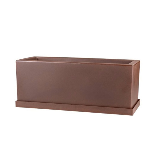 Tera 60x25x25cm pakabinamas lovelis su lėkštele KIT Schio Cassa 60, bronzos spalvos