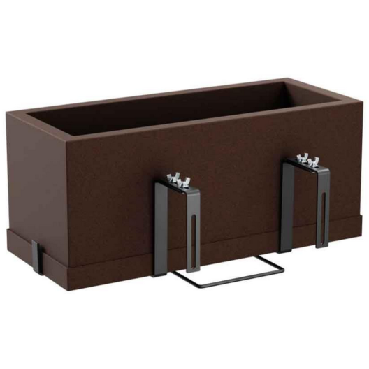Tera 60x25x25cm pakabinamas lovelis su lėkštele KIT Schio Cassa 60, bronzos spalvos