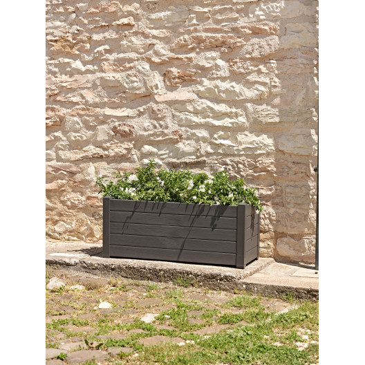 Tera 100x42x40cm vazonas su vandens rezervuaru Trama 002, antracito spalvos