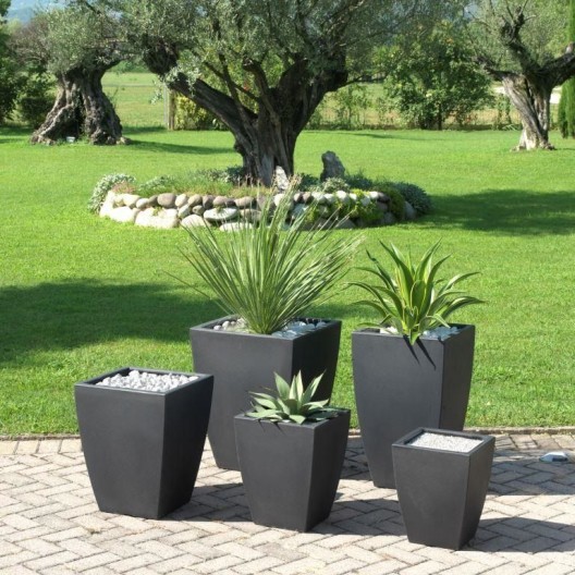 Tera 33x33x41cm vazonas Quadro Veneto 40, antracito spalvos