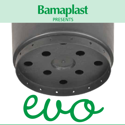 9.5L Ø24cm vazonas Vivaio Evo 24/EVO, juodas