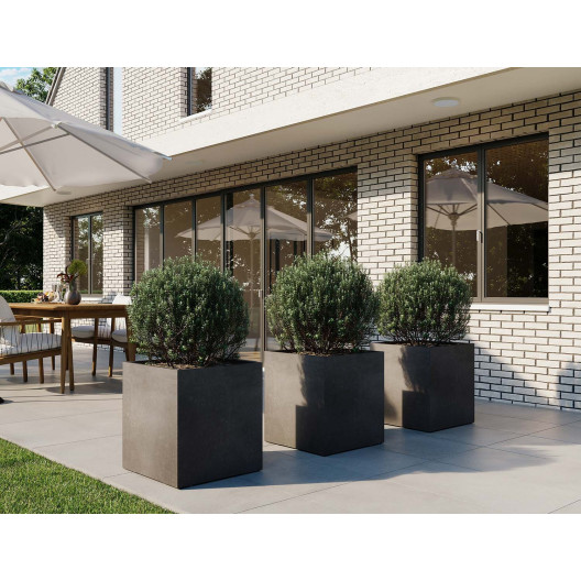 fleur ami 50x50x54cm vazonas Roccastone cube 50, anthracite